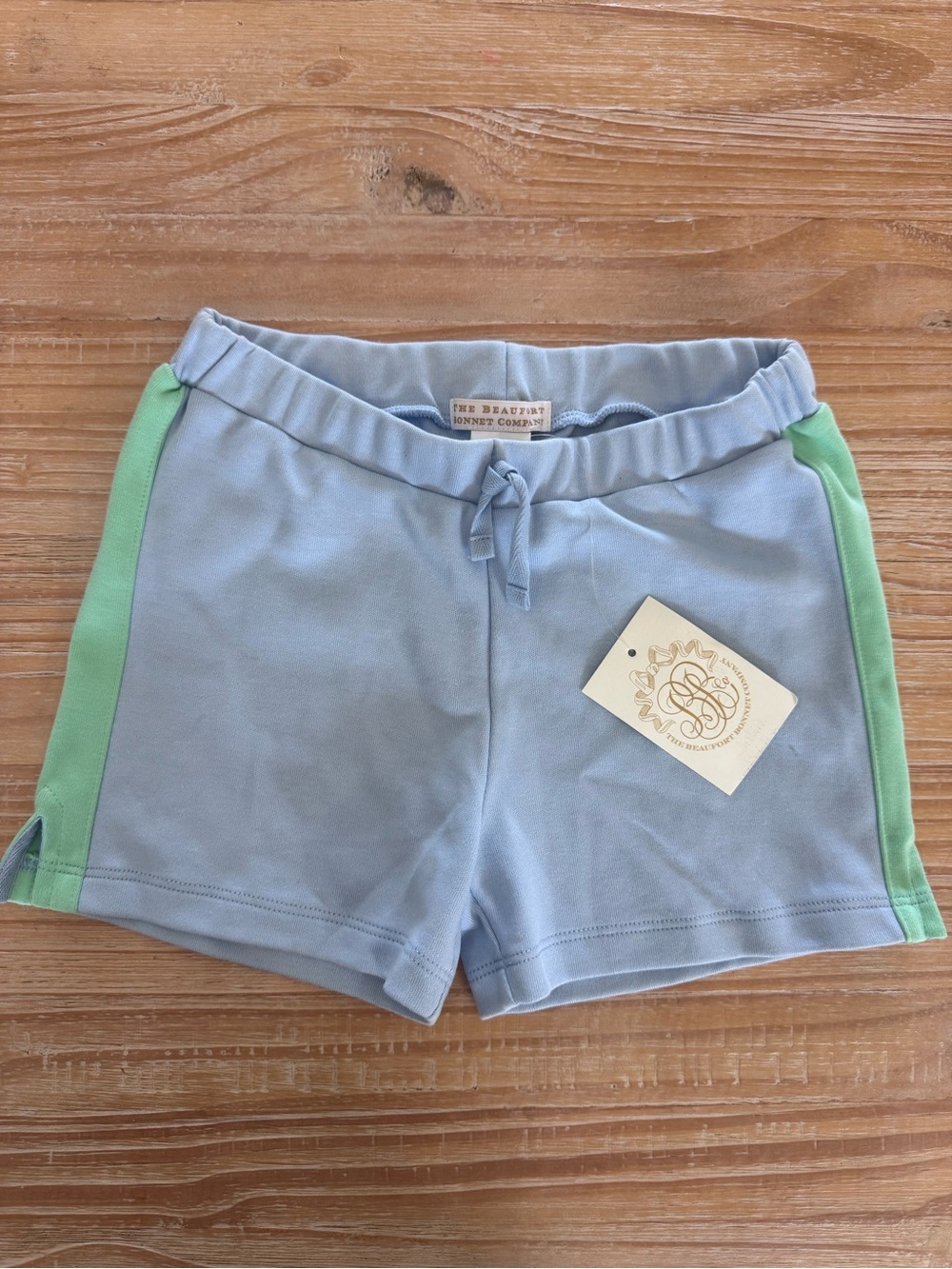 The Beaufort Bonnet Company Light Blue Athletic Shorts with Green Side Panels